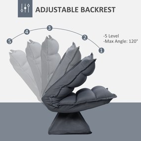 HOMCOM Fotel, kręcące siedzisko, regulowane oparcie, miękka tapicerka, oddychające pokrycie, Dunkelgrau, 62 x 70 x 95cm