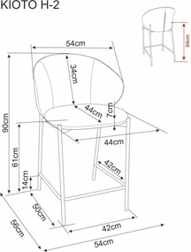 Stołek barowy KIOTO, orzech/beżowy