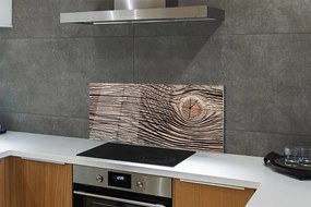 Panel szklany do Kuchni Słoje Drewna w Zbliżeniu