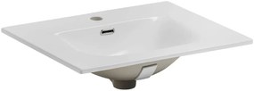 Biała prostokątna umywalka ceramiczna - Kenet 60 cm