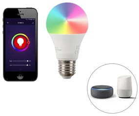 Zewnetrzna Kinkiet / Lampa scienna zewnętrzny antracyt IP44 żarówka WiFi LED E27 A60 - Emmerald Nowoczesny Oswietlenie zewnetrzne