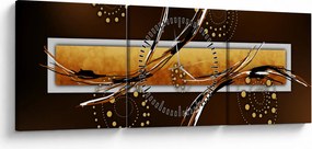 Obraz abstrakcji - Motyle (z zegarem) (90x30 cm)
