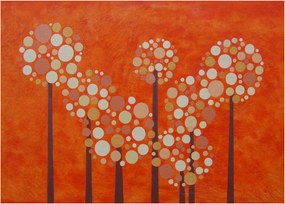 Obraz na szkle - Pomarańczowy las (70x50 cm)