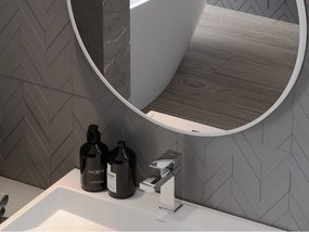 Mexen Loft lustro łazienkowe okragłe 50 cm, rama biała - 9850-050-050-000-20
