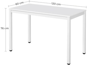 Biały stół w stylu loft 120x60 na metalowych nogach  S6-G09