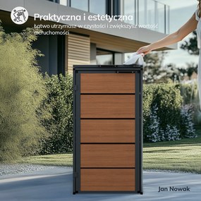 Zabudowa śmietnikowa 120L jednokomorowa, antracyt - orzech