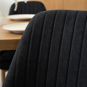 Zestaw Stół Prostokątny Rozkładany do Jadalni EDWIN 160-260 cm Dąb Złoty/Czarny i 4 Krzesła Tapicerowane TORINO Czarne