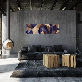 Obraz - 3D drewniane trójkąty (170x50 cm)