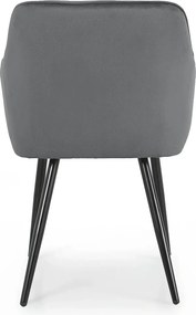 Zestaw 2 grafitowych krzeseł pikowanych - Lorviano