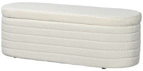 HOMCOM Ławka z miejscem do przechowywania, polar Teddy, 116x41x40,5cm, kremowa