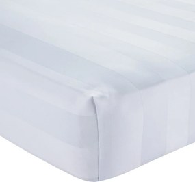 Białe satynowe prześcieradło z gumką 150x200 cm So Soft Satin Stripe – Catherine Lansfield