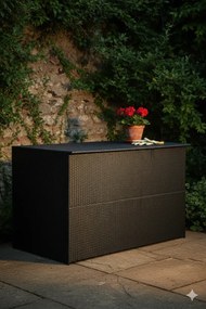Czarna rattanowa skrzynia tarasowa G2-K19