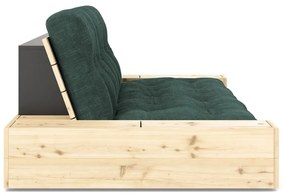 Ciemnozielona sztruksowa rozkładana sofa 244 cm Base – Karup Design