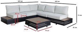Luksusowy zestaw aluminiowy DALLAS dla 5 osób