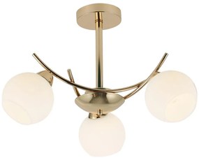 Lampa sufitowa w biało-złotym kolorze ze szklanym kloszem 36x52 cm Amos – Candellux Lighting