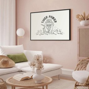 Plakat Tiger power 30x21 cm z ramą czarną z marginesem ARTGEIST B