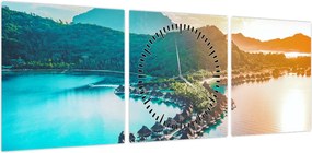 Obraz - Bora Bora (z zegarem) (90x30 cm)