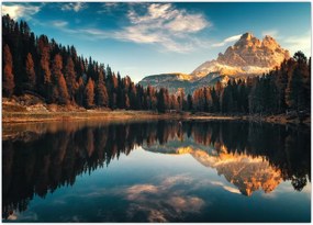 Obraz - Alpy, Włochy, Dolomity, Lago Antorno (70x50 cm)