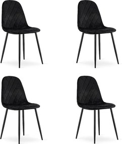 Valora DAPI CHAIR Black Velvet Nowoczesne ergonomiczne krzesła x4