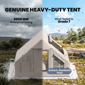 Outsunny Nadmuchiwany Namiot 5-8 Osób Szybki Montaż Wodoodporny 8000 mm Odporność na Wiatr z Pompką Ognioodporne Dachowe Okno | Aosom PL