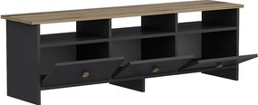 Stojak pod TV – 150 cm x 47 cm x 36 cm – Antracyt i Dąb – Płyta wiórowa