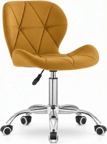 Zestaw do gabinetu ZARIMO stół 80x40 cm, biały/dąb sonoma + fotel AVOLA VELVET, musztardowy