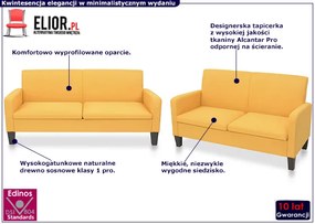 Zestaw wypoczynkowy tapicerowany Helma - Żółty