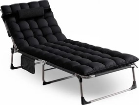 Leżak Ogrodowy VENUS 190x73 cm Czarny