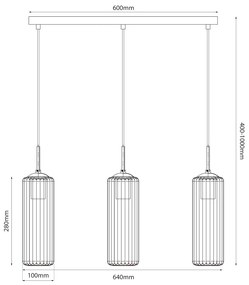 Lampa wiszaca Vesta 3xE27
