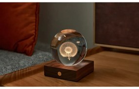 Ciemnobrązowa lampa stołowa ze ściemniaczem i szklanym kloszem (wys. 12 cm) Amber – Gingko