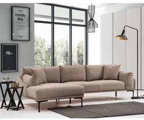Beżowa sofa narożna Artie Leo, lewy narożnik