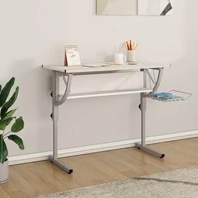 Biało-szare metalowe biurko kreślarskie podnoszone - Guveri