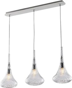 Szyna Nemesis Iron z przezroczystym szkłem Pyrex 3 światła dł. 75 x 10 BL280-BIN3-TR