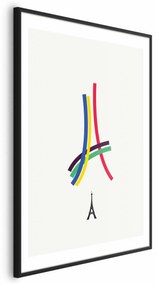 Plakat Abstrakcyjna Wieża Eiffla 21x30 cm z ramą czarną z marginesem ARTGEIST B