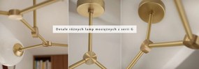 Złota lampa wisząca z mosiądzu z białymi kloszami G-S3