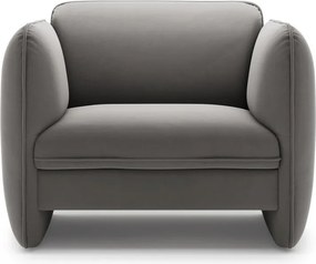 Ciemnoszary aksamitny fotel Georgia – Micadoni