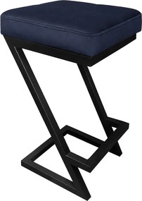 Hoker ZETA krzesło barowe Loft podstawa metalowa : Kolor Stelaża - Czarny , Kolor tkaniny - EKO-SKÓRA - 4D, Typ tkaniny - Eko-skóra