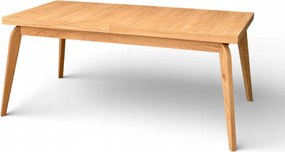 Stół prostokątny FORNIR dębowy rozkładany 90x180/220 cm nogi DĘBOWE