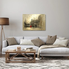 Obraz na szkle - Szkic miasta (70x50 cm)