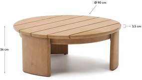 Okrągły stolik ogrodowy z litego drewna eukaliptusowego ø 90 cm Xoriguer – Kave Home