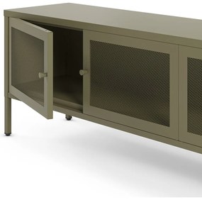 Zielona metalowa szafka pod TV 160x50x35 cm Fayna – Marckeric