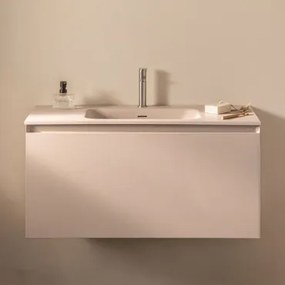 Zestaw Wiszących Mebli Łazienkowych Zintegrowany Z Umywalką Macrae Nature & Bezlusterkowiec & - Sklum