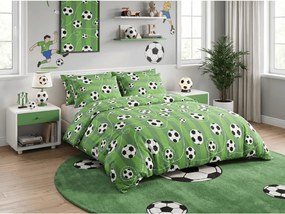 PrzytulneMieszkanie.pl PrzytulneMieszkanie.pl Pościel polibawełniana FOOTBALL TIME POLY zielona Rozmiar pościeli: 70 x 90 cm | 140 x 200 cm