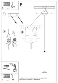 Biała lampa wisząca z ceramicznym kloszem ø 8 cm Santana – Nice Lamps