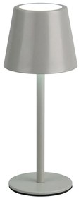 Szara lampa stołowa LED z metalowym kloszem (wysokość 21 cm) Diaz – Trio