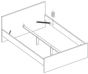 Łóżko dwuosobowe w dekorze dębu bez stelaża 140x200 cm w naturalnym kolorze Naia – Tvilum
