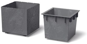 Donica z wkładem Sierra Square Beton Effect 38,5 x 38,5 x 37 cm marengo PROSPERPLAST