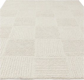 Wełniany dywan tkany ręcznie w kolorze kości słoniowej 120x170 cm Zennith Grid – Asiatic Carpets
