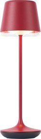Lampa stołowa czerwona z LED IP65, ładowalna ze stacją ładującą - Treble