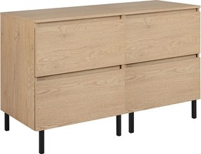 Meble łazienkowe 120 cm (2 x 60) z blatem górnym + nóżkami meblowymi, Kolor: Dąb Jasny, 120 x 80,7 x 46 cm